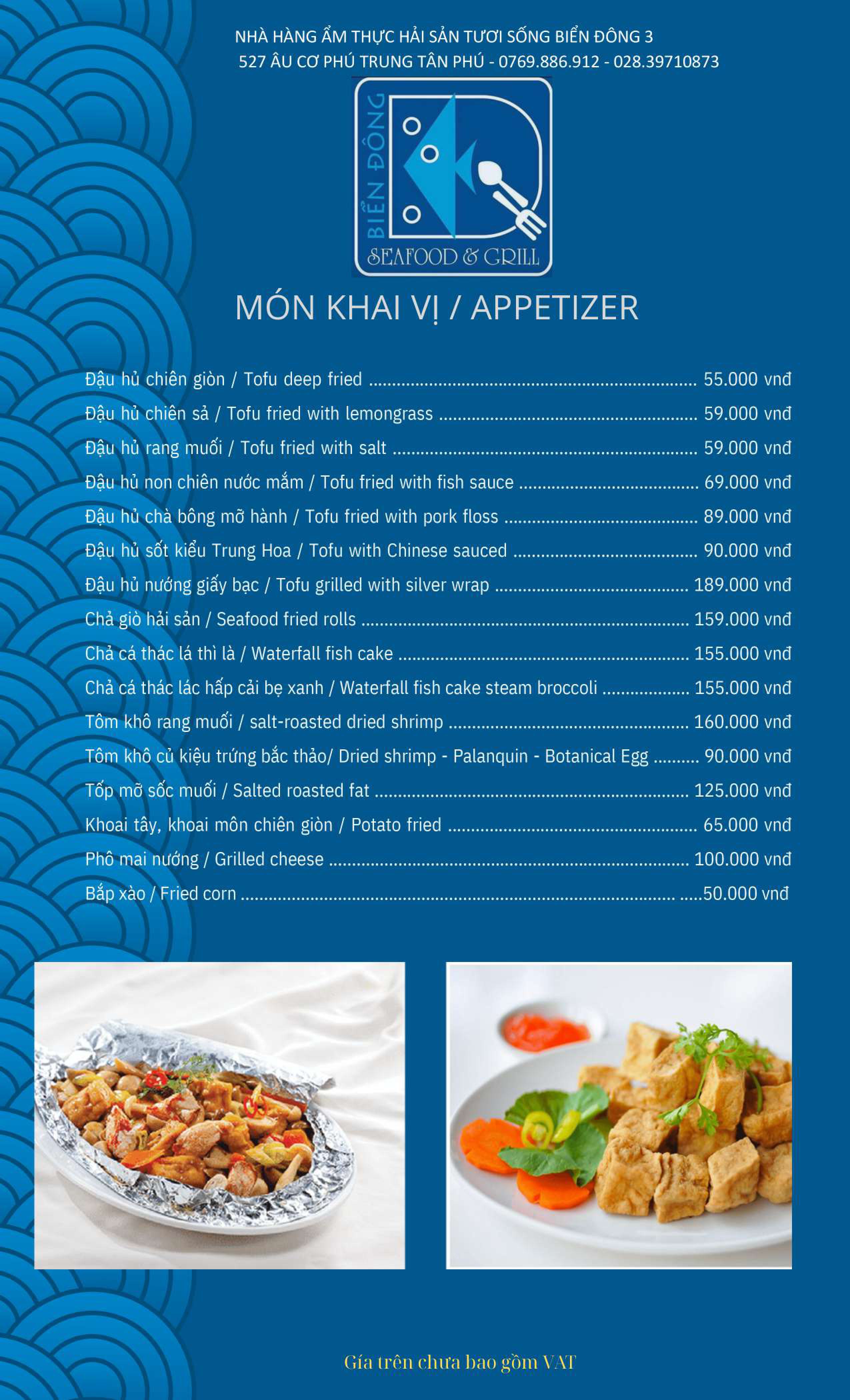 Thực đơn Nha hang Demo A2 2